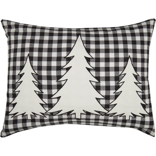 Vintage Check Black Tree Standard Sham 27Lx21W