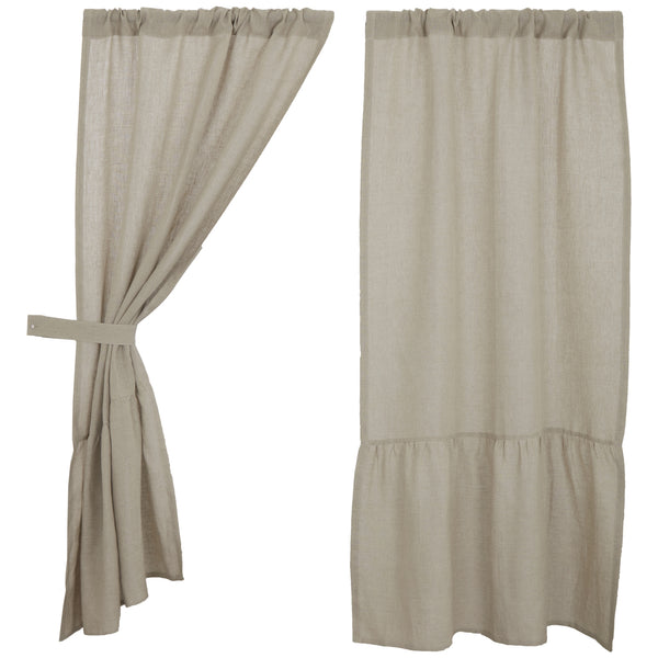 Provincial Linen Natural Short Panel Set of 2 63Lx36W