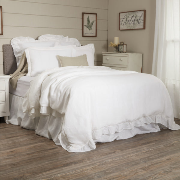 Provincial Linen White Queen Duvet Cover 90Lx90W
