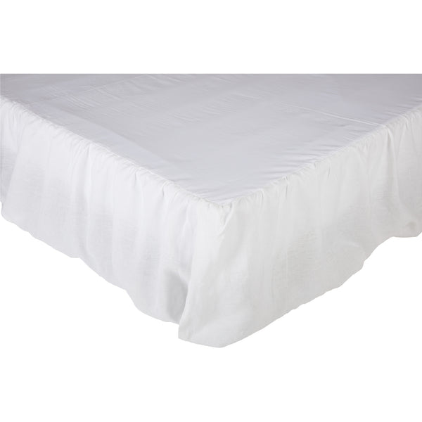 Provincial Linen White King Bed Skirt 80Lx78Wx21