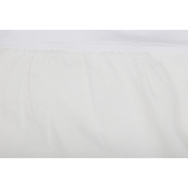Provincial Linen White King Bed Skirt 80Lx78Wx21