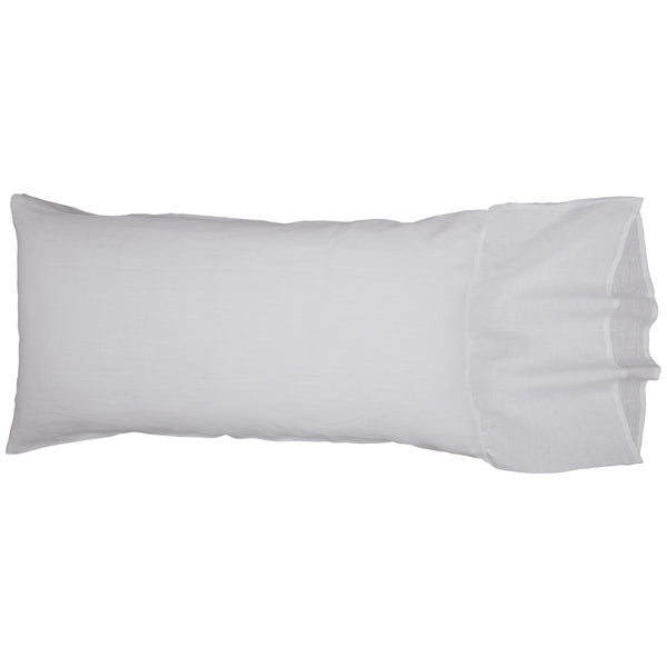 Provincial Linen White King Pillow Case Set of 2 37Lx21W+14