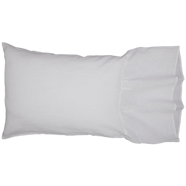 Provincial Linen White Standard Pillow Case Set of 2 27Lx21W+14