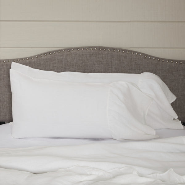 Provincial Linen White Standard Pillow Case Set of 2 27Lx21W+14