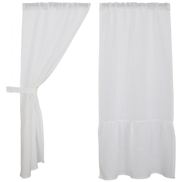 Provincial Linen White Short Panel Set of 2 63Lx36W