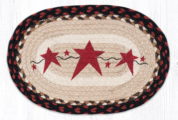 MSP-19 Primitive Stars Burgundy Printed Oval Swatch 10"x15"
