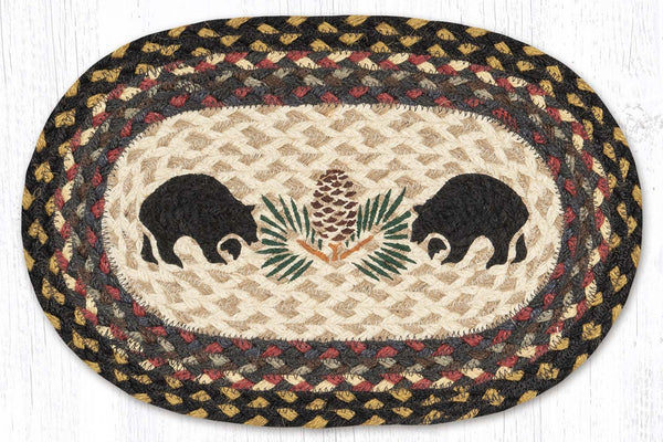 MSP-43 Black Bears Printed Oval Swatch 10"x15"