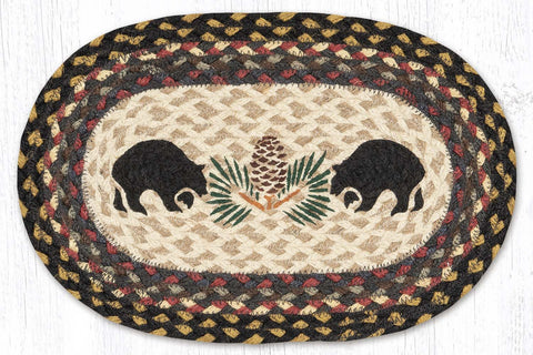 MSP-43 Black Bears Printed Oval Swatch 10"x15"