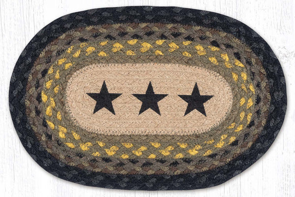 MSP-99 Black Stars Printed Oval Swatch 10"x15"