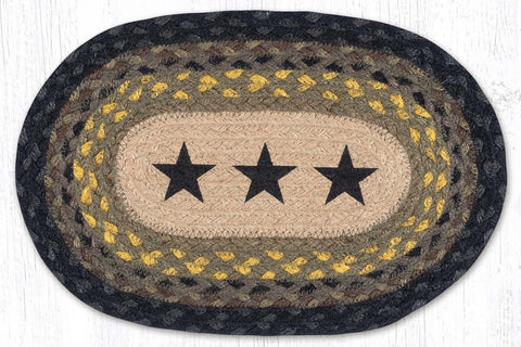 MSP-99 Black Stars Printed Oval Swatch 10"x15"