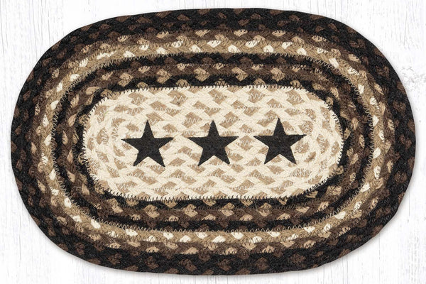 MSP-313 Black Stars Printed Oval Swatch 10"x15"