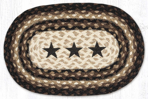 MSP-313 Black Stars Printed Oval Swatch 10"x15"