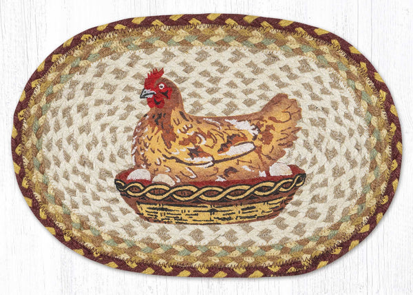 MSP-357 Hen on Nest Printed Oval Swatch 10"x15"
