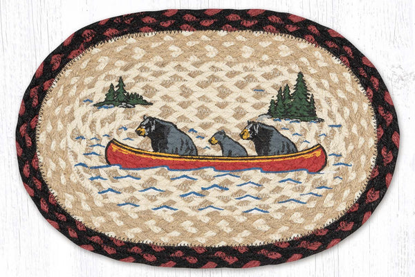 MSP-396 Bears in Canoe Printed Oval Swatch 10"x15"