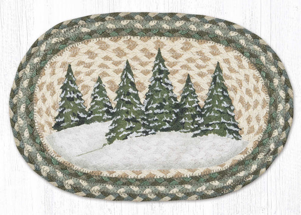MSP-419 Holiday Village Trees Printed Oval Swatch 10"x15"