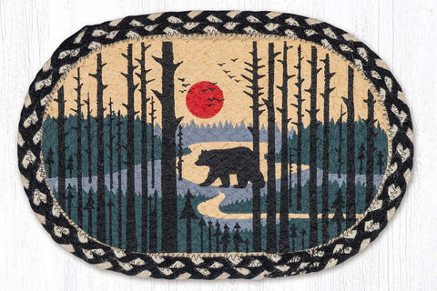 MSP-430 Bear Scene Printed Oval Swatch 10"x15"