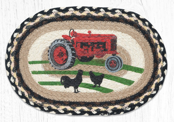 MSP-430 Red Tractor Printed Oval Swatch 10"x15"
