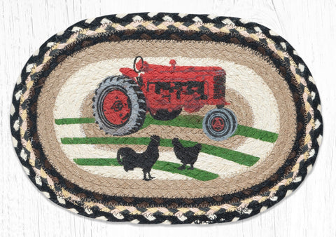 MSP-430 Red Tractor Printed Oval Swatch 10"x15"