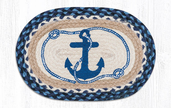 MSP-443 Navy Anchor Printed Oval Swatch 10"x15"