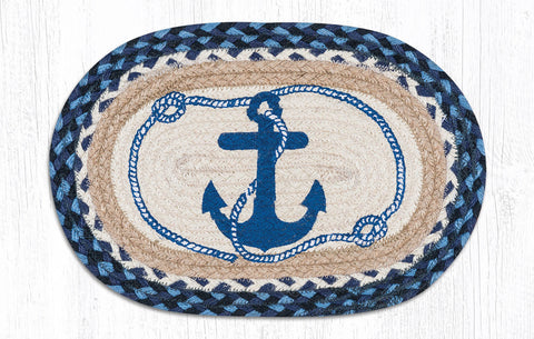 MSP-443 Navy Anchor Printed Oval Swatch 10"x15"