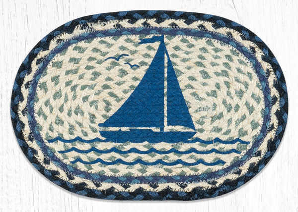 MSP-443 Sailboat Printed Oval Swatch 10"x15"