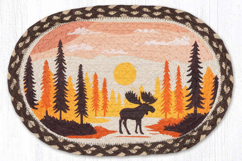 MSP-518 Moose Crossing Printed Oval Swatch 10"x15"