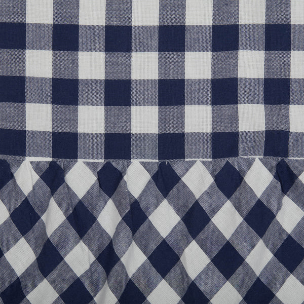 Vintage Check Blue Shower Curtain 72Lx72W