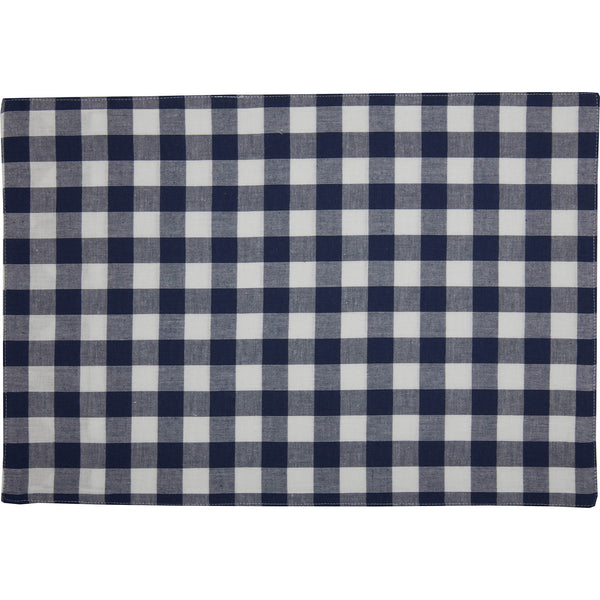 Vintage Check Blue Placemat Set of 4 18Lx12W
