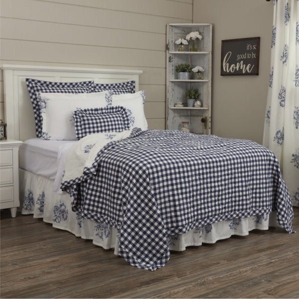 Lydia Blue King Quilt 95Lx105W