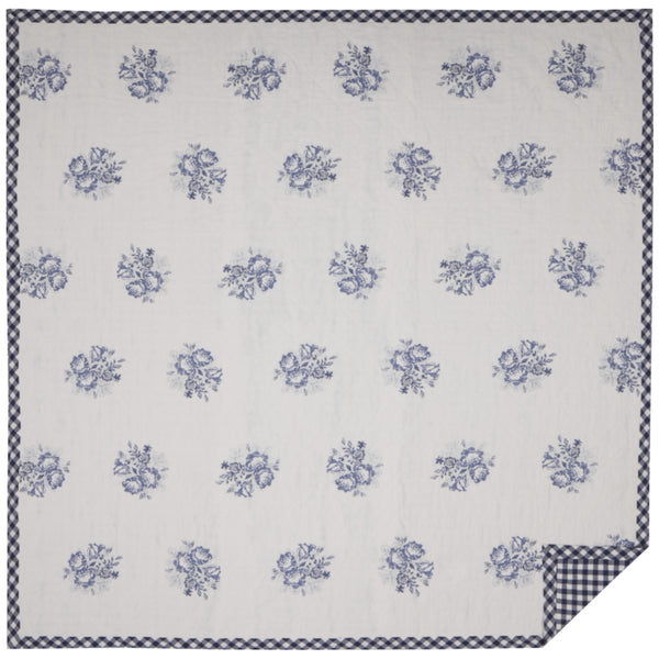 Lydia Blue Twin Quilt 86Lx68W
