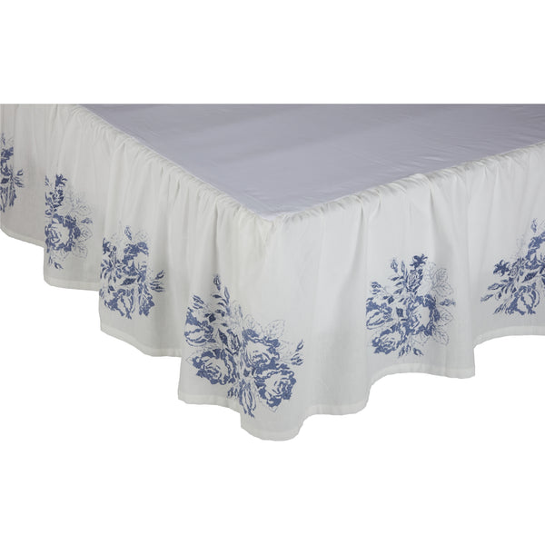 Lydia Blue King Bed Skirt 80Lx78Wx16