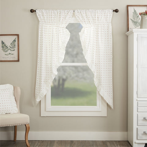 Abigail Ruffled Prairie Curtain Set of 2 63Lx36Wx18