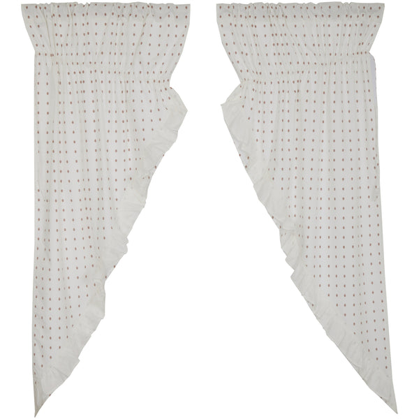 Abigail Ruffled Prairie Curtain Set of 2 63Lx36Wx18