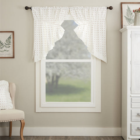 Abigail Ruffled Prairie Swag Set of 2 36Lx36Wx18