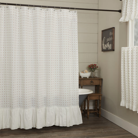 Abigail Ruffled Shower Curtain 72Lx72W