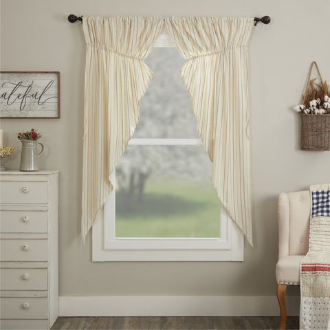 Betsy Stripe Prairie Curtain Set of 2 63Lx36Wx18