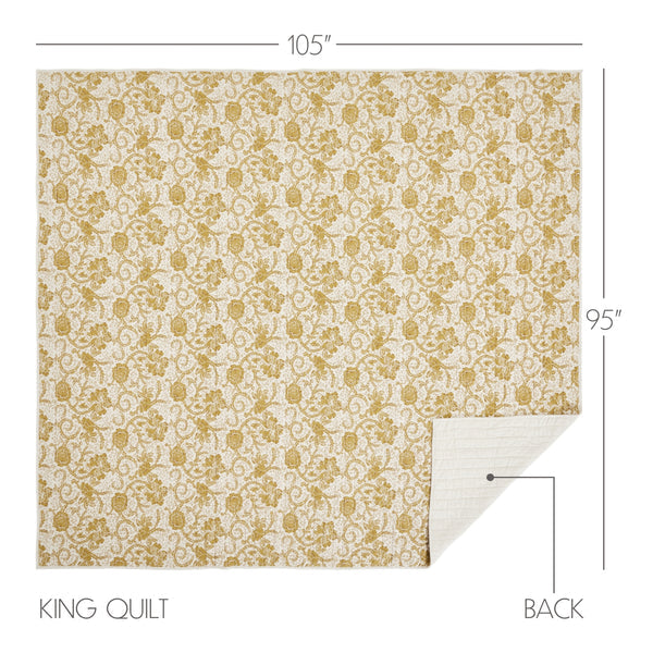 Dorset Gold King Quilt Combo - Clearance - King Quilt, 2 King Shams