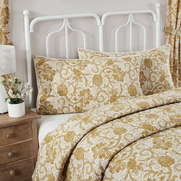 Dorset Gold King Quilt Combo - Clearance - King Quilt, 2 King Shams