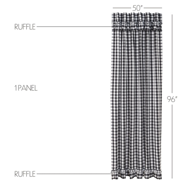 Annie Buffalo Black Check Ruffled Panel 96x50