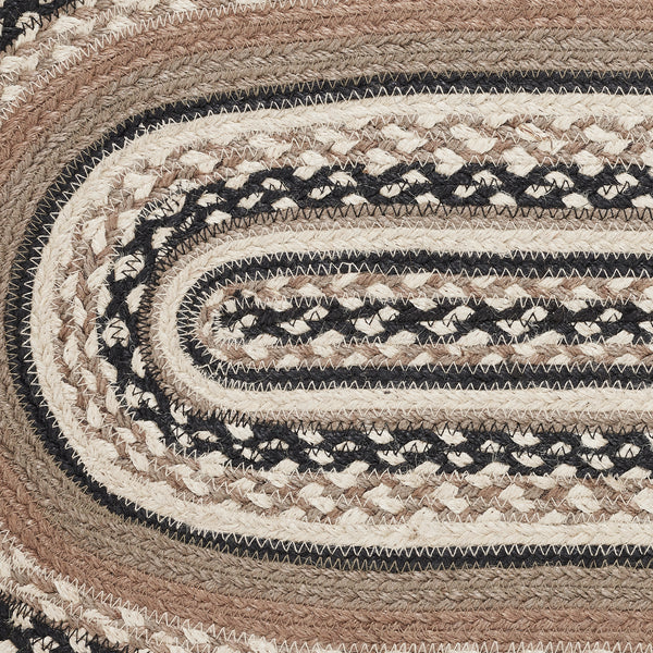 Sawyer Mill Charcoal Creme Jute Oval Runner 8x24