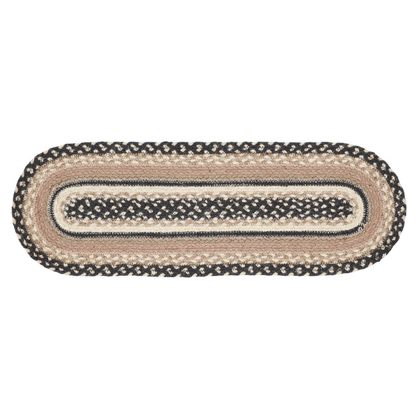Sawyer Mill Charcoal Creme Jute Oval Runner 8x24