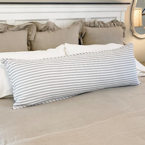 Timeless Ticking Gray Body Pillow Cover 54Lx20W