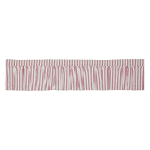 Timeless Ticking Red Ruffled Valance 16Lx72W