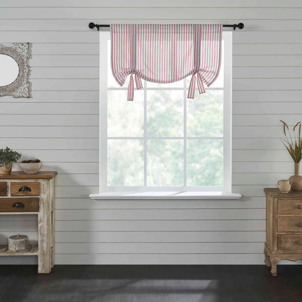 Timeless Ticking Red Roman Valance 24Lx40W