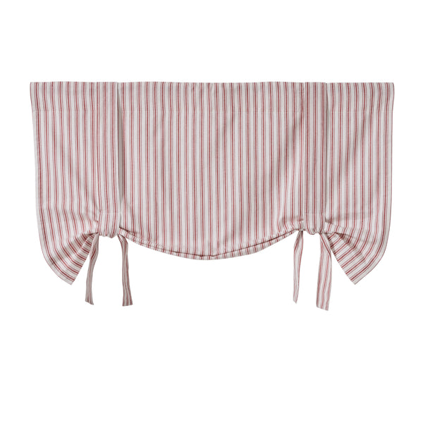 Timeless Ticking Red Roman Valance 24Lx40W