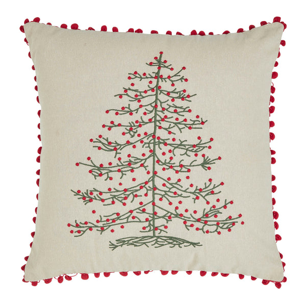 Timeless Ticking Red Tree Pillow Cover 18Lx18W