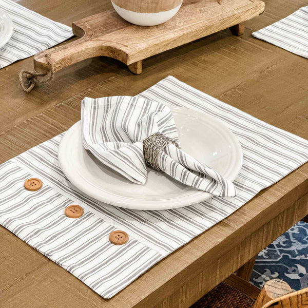 Timeless Ticking Gray Napkin Set of 4 18Lx18W