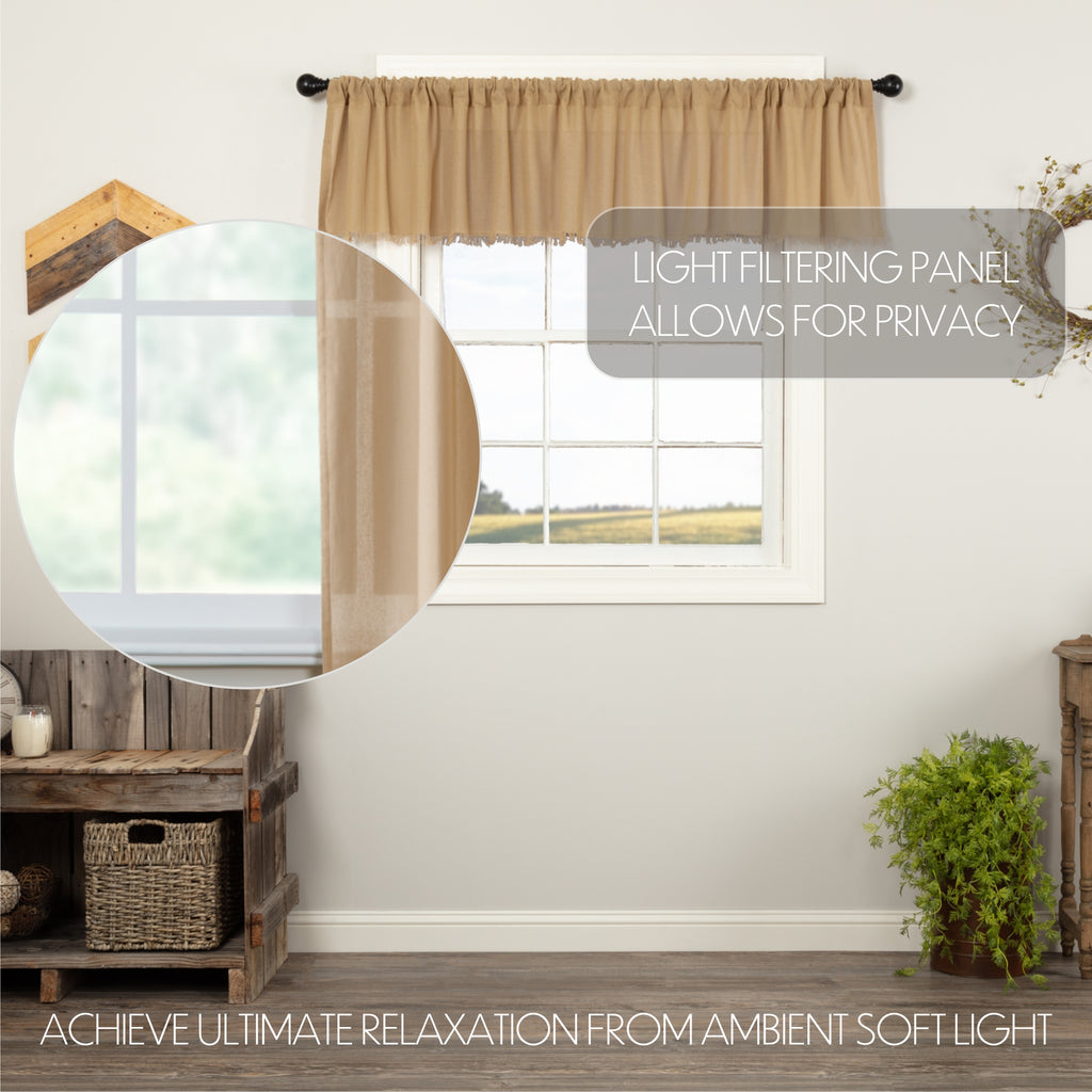 tobacco cloth valances Antique White Valance Finished with reverse seam detailing and a fringed edge for added texture Tobacco Cloth Natural Tier Curtains