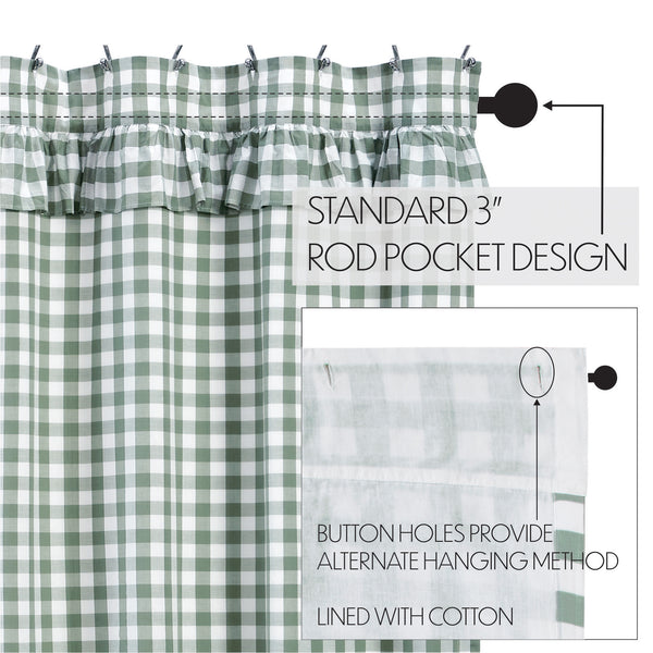 Annie Buffalo Green Check Ruffled Shower Curtain 72x72