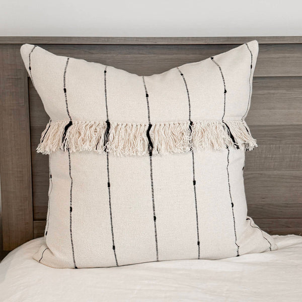 Farmcloth Stripe Fringed Euro Sham 26Lx26W
